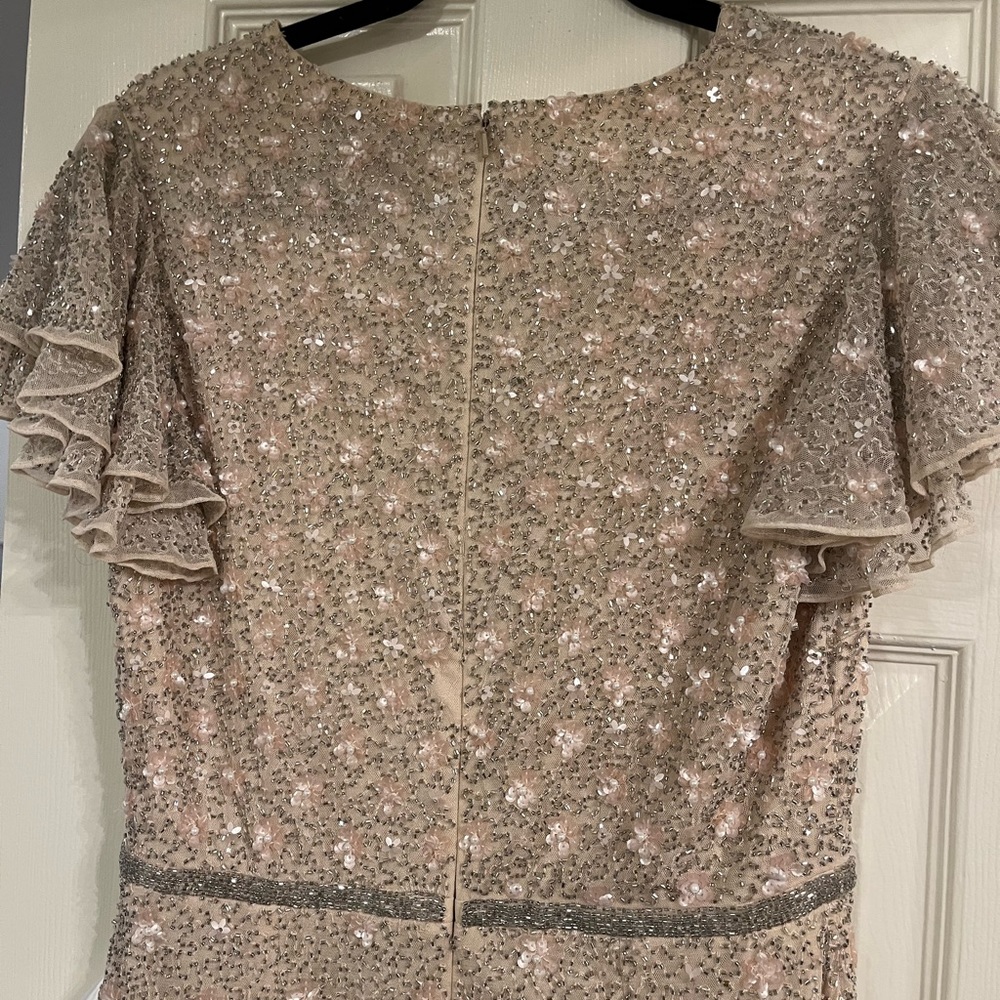 Mac Duggal size 8 pink and cream mid, very nice! - Picture 5 of 6